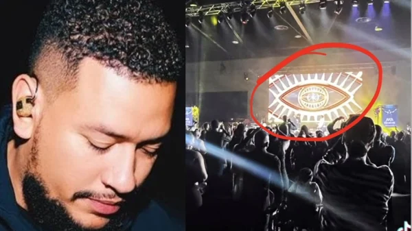 Fans worried after illuminati eye spotted at AKA’s memorial – VIDEO