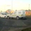 police officer crashes into VW Polo